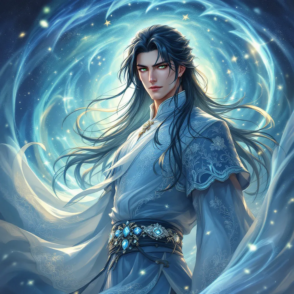 凡人修仙传韩立, fantasy anime style, magical elements, ethereal atmosphere, mystical, anime character portrait, high quality, detailed, best quality, masterpiece, high resolution