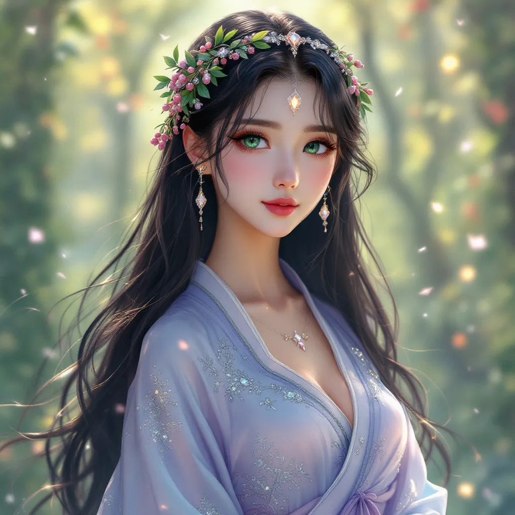 胸大衣服少, fantasy anime style, magical elements, ethereal atmosphere, mystical, anime character portrait, high quality, detailed, best quality, masterpiece, high resolution