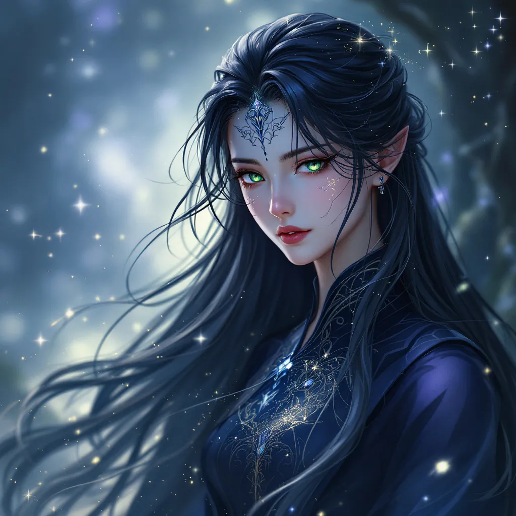 墨汁鬼伞, fantasy anime style, magical elements, ethereal atmosphere, mystical, anime character portrait, high quality, detailed, best quality, masterpiece, high resolution